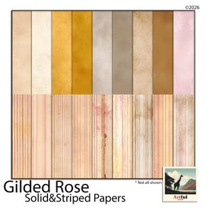 Gilded Rose Solid & Striped Papers